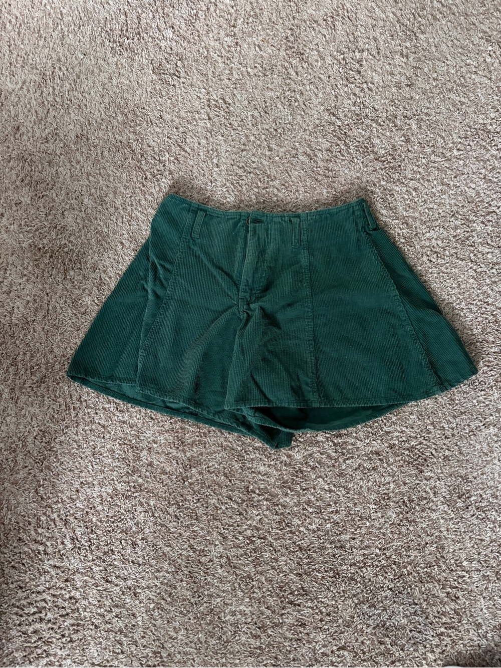 Free People Deep Forest Green Corduroy Skort